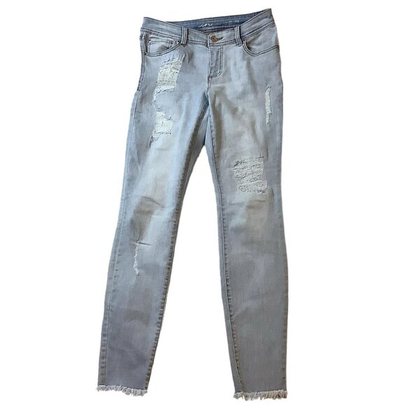 INC Denim Skinny Leg Regular Fit Mid Rise Blue Denim Jeans Womens Size 0 - Picture 1 of 10